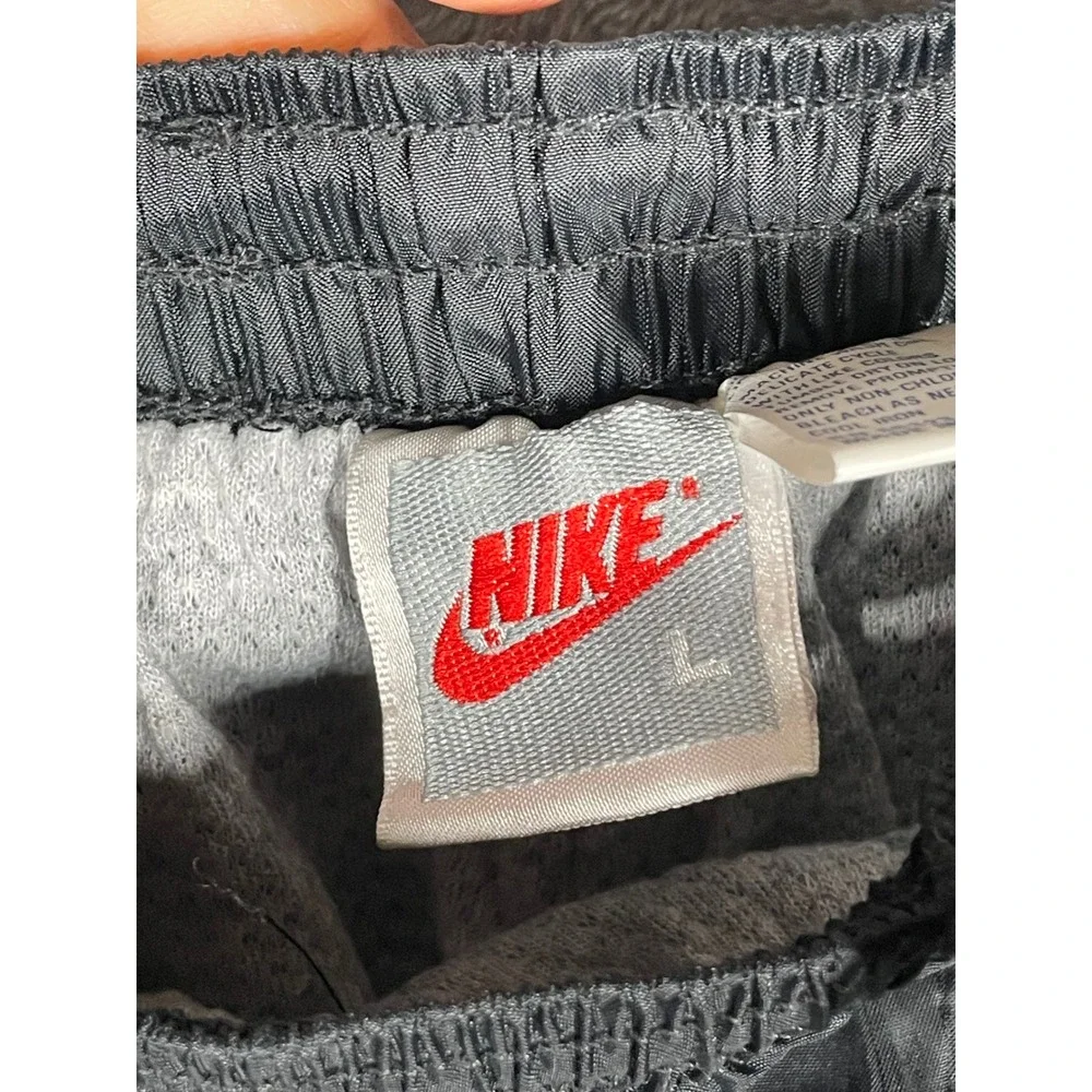 Vintage Nike Windbreaker Pants Mens Large Black Nylon Joggers Track Lined
